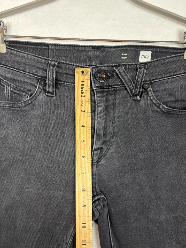 Volcom Mens Jeans Size 2x4 32 Skinny Tapered Stretch Low Rise Denim Zip Fly - Image 2 of 4