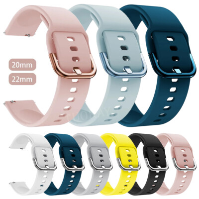 DE Silikon Armband 20mm 22mm für Samsung Huawei Amazfit Smartwatch Uhrenarmband