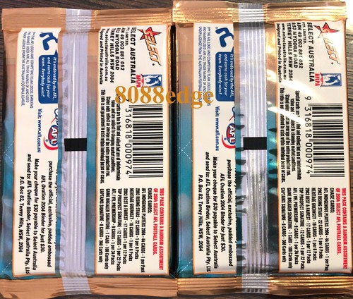 (2) 2004 SELECT OVATION AFL FACTORY SEALED PACKS: ULTRA RARE CAPTAIN SIGNATURE ? - Picture 2 of 4