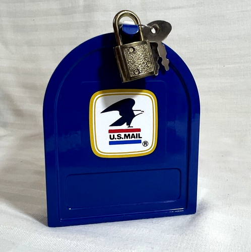 Vtg 1990 ERTL US MAIL Mail Box Coin Bank with Lock & Key USPS Toy Collectible - Picture 4 of 15
