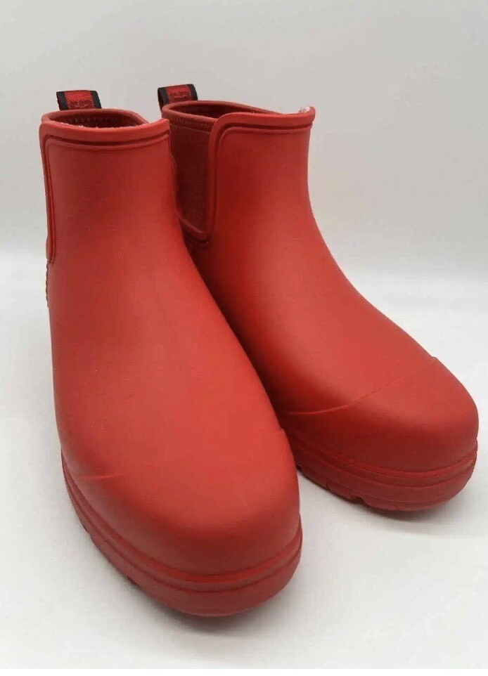 UGG Waterproof Droplet Rubber Rain Boots Women's Red 1130831 Size 9 NEW image 4