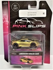 Jada 1:64 Pink Slips Serie Lamborghini Huracan Coupè Oro con Pneumatici in Gomma