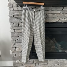 VTG JH Collectibles Wool Belted Pants Trousers Sz 12 Wide Leg High Waist Lined