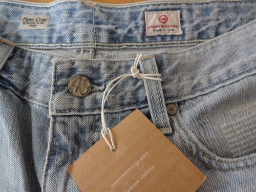 ADRIANO GOLDSCHMIED SLOUCHY DELGADO CROP RIP BLUE JEANS 32 R NUEVOS CON ETIQUETAS - Imagen 4 de 4
