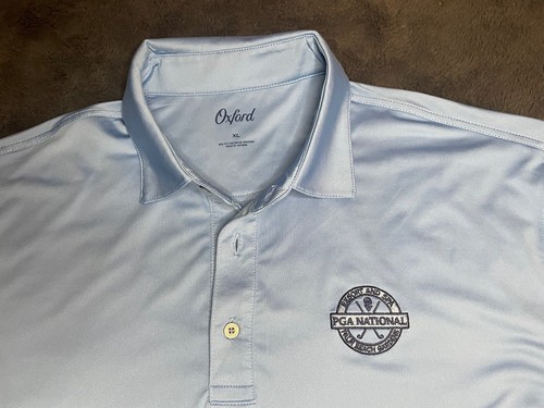 Oxford Golf PGA National Resort Shirt Mens Blue Polo Short Sleeve - XL