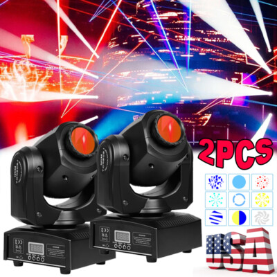 2PCS 120W RGBW LED Moving Head Stage Light DMX DJ Disco Party Beam Spot Lighting