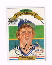 GEORGE BRETT 1982 DONRUSS DIAMOND KINGS AUTO RECOLLECTION #2/5 KC ROYALS HOF SP