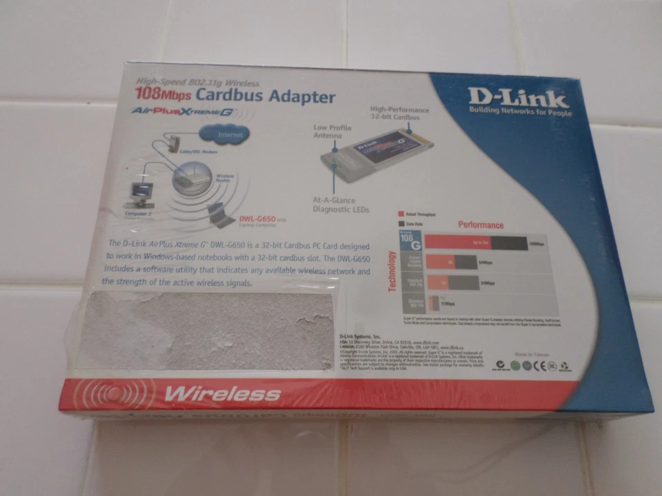 Adaptador Inalámbrico D-link AirPlus Xtreme G DWL-G650 802.11g/b - Totalmente Nuevo Foto 2 de 4