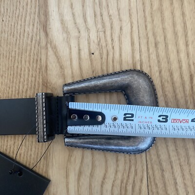 Saint Laurent SS21 YSL Black Leather Folk Western Buckle  display picture 1