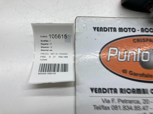 FRECCIA INDICATORE DI DIREZIONE ANTERIORE DESTRA PIAGGIO FREE 50 2T 1992-1998 - Foto 5 di 5