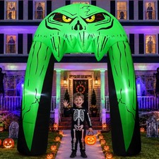 10 Ft Giant Green Monster LED Halloween Inflatable Archway Outdoor Decorations