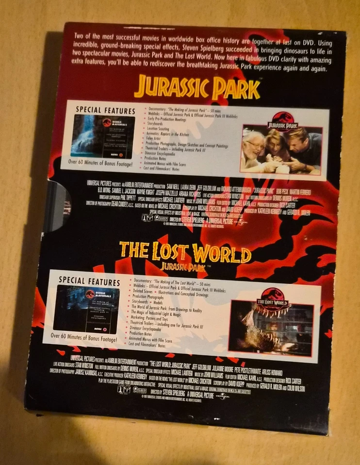Jurassic Park 1993 / The Lost World 1997 Box Set (DVD) - Image 2 of 4
