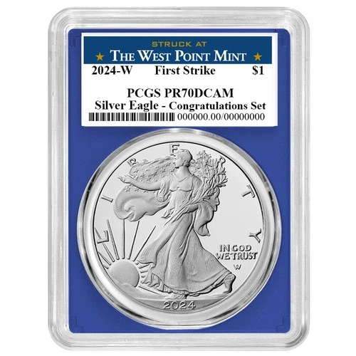 2024-W Proof $1 American Silver Eagle Congratulations Set PCGS PR70DCAM FS West