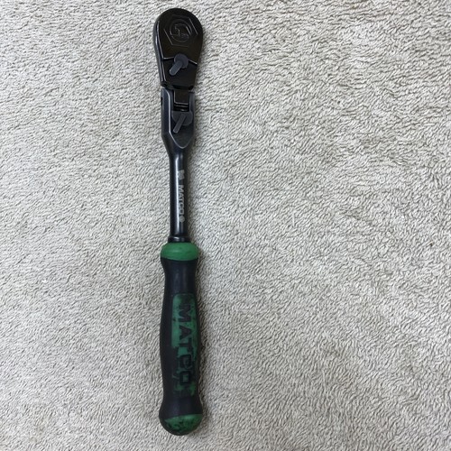 Matco Tools Black Nickel AFR68NLFG 1/4” Locking Flex Head Ratchet Green Used - Picture 2 of 3