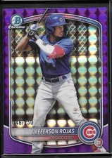 2025 Bowman Draft Jefferson Rojas Chrome Purple Geometric Refractor /250 Cubs