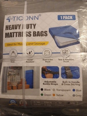 Ticonn Heavy Duty Gray Full XL Size Moving/ Storage Mattress Bag  FACTORY SEALED