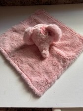 Parents Choice Pink Elephant Lovey Plush Baby Blanket Floral Satin Backing
