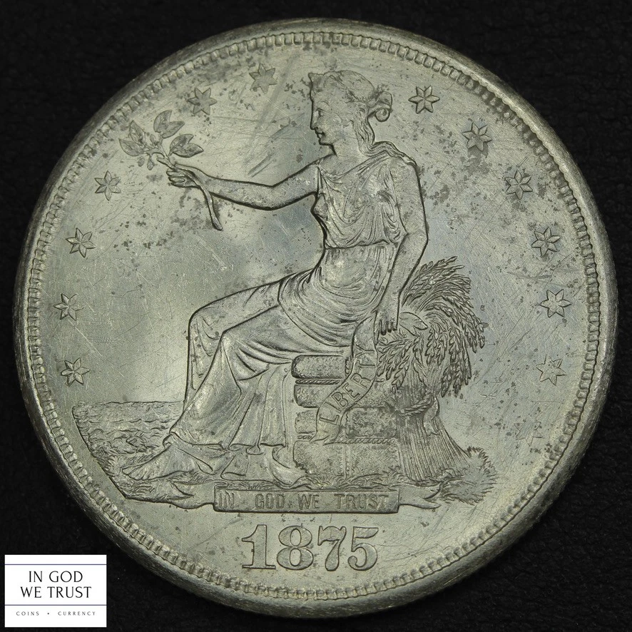 Circulated Silver 1875 Year US Trade Dollars (1873-1885) for sale