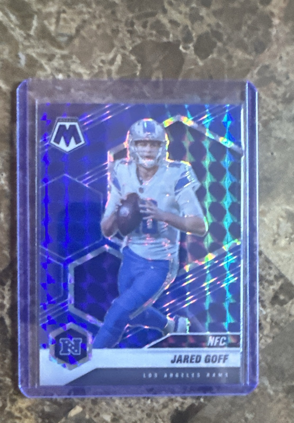 2021 Panini Mosaic - Variations NFC Jared Goff #207 Blue Mosaic Prizm /99