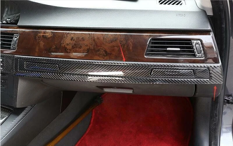 Real Carbon Fiber For BMW 3-Series Cover Trim Console Co-Pilot Dashboard 05-2012 - Image 3 of 4