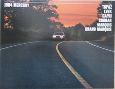 1984 Mercury Capri Cougar Topaz Lynx Grand Marquis USA Brochure Brochure