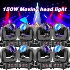 GdjRttk 8x 150W LED Moving Head Light RGBW 8Gobo Beam Spot Stage Lights DJ Disco