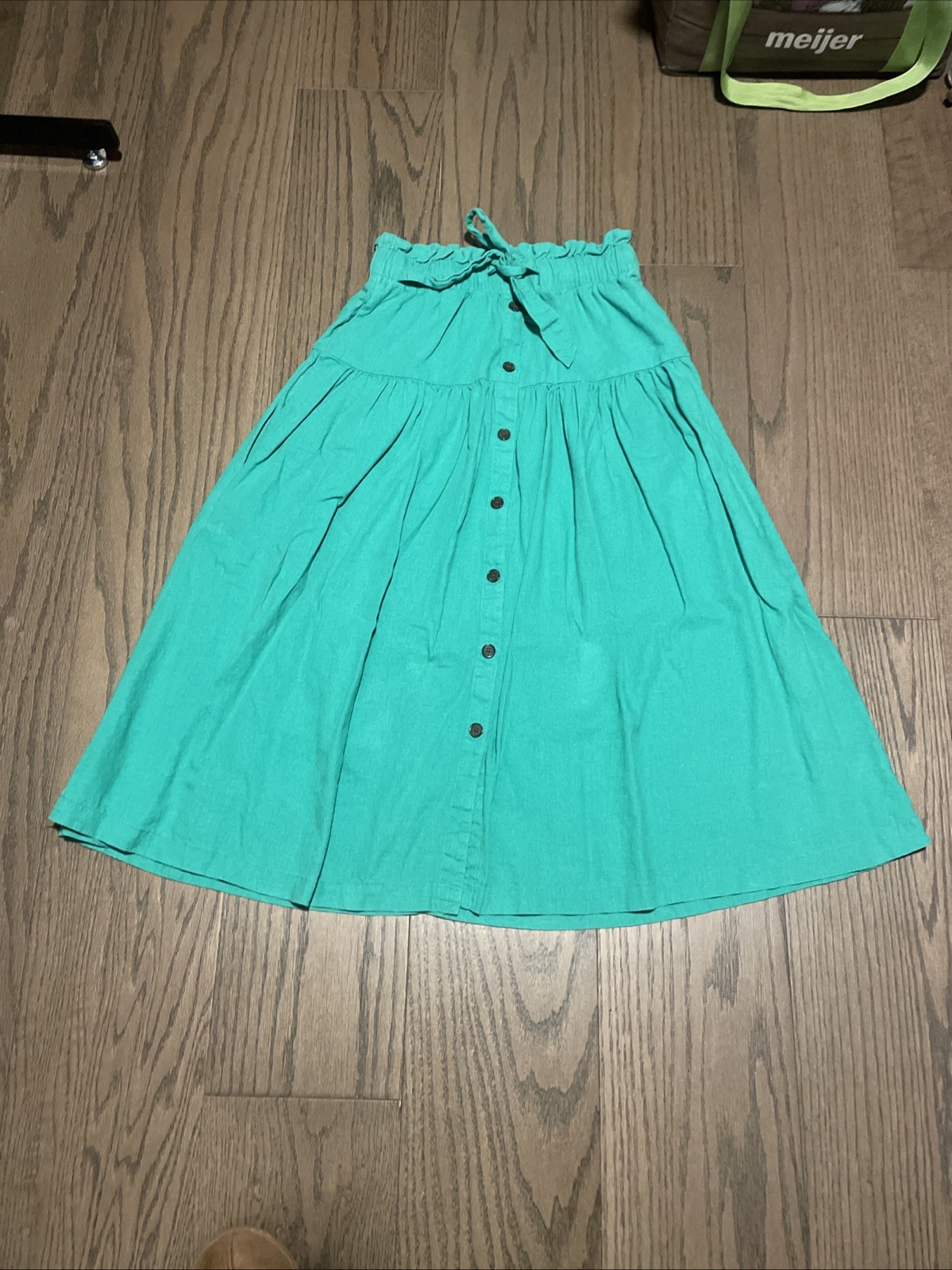 Universal Thread GREEN Button Up Tiered Maxi Skir… - image 1