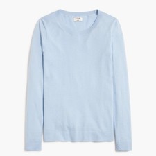 J Crew Womens Blue Lightweight Long Sleeve Cotton Teddie Sweater Size 2XS NWT