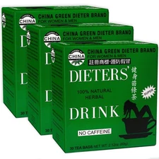 Uncle Lee’s Senna Tea 3-Pack – Green Dieter’s Drink, Caffeine-Free 100% Na