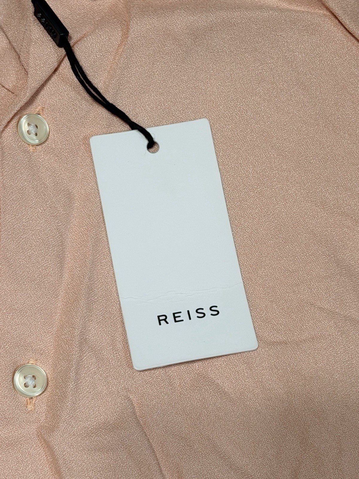 Reiss Clint Slim Fit Cuban Collar Shirt Pink Men’s Size XS image 5