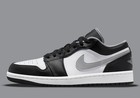 553558-040 Jordan 1 Low Black White Grey Men`s