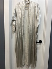 Vintage Victoria's Secret Light Gray Full Length Silk Wrap Robe Sz XS NO TIE