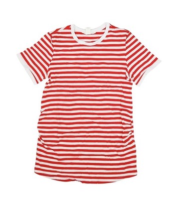 H&M Mama Shirt Womens Medium Red Stripe Maternity Short Sleeve Crew Neck Top