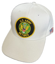U.S. ARMY RETIRED Military Ball Cap - WHITE
