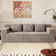 71 in 3Setaser Sofa Corduroy Fabric Deep Seat Couches Comfy Loveseat Sofa