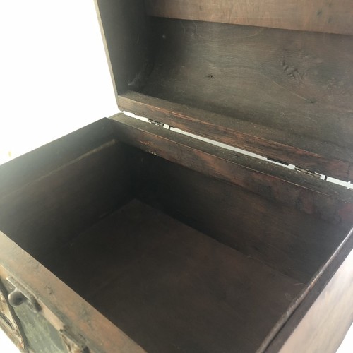 Caja pequeña retro Steampunk vintage baúl con bandas mango de madera - Imagen 11 de 20