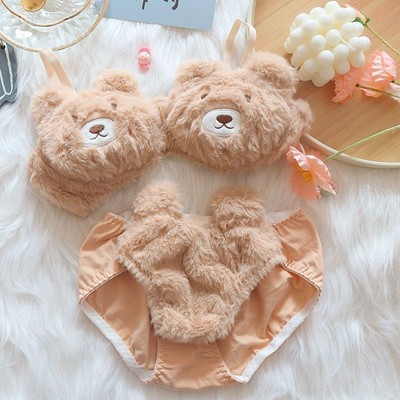 Bear Comfortable And Cute Japanese-style Girl Bra Set