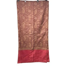 Pink Dot Collection 100% Wool Scarf Wrap Pashmina Magenta Tan Paisley 85” x 21”