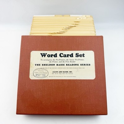 Vtg 1957 Sheldon Basic Reading Series Word Card Set Allyn Bacon School Primer LA
