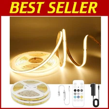 Warm White COB LED Strip Lights - 32.8ft, 320LEDs, RF Remote