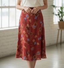 oilily red floral Midi skirt women's 36