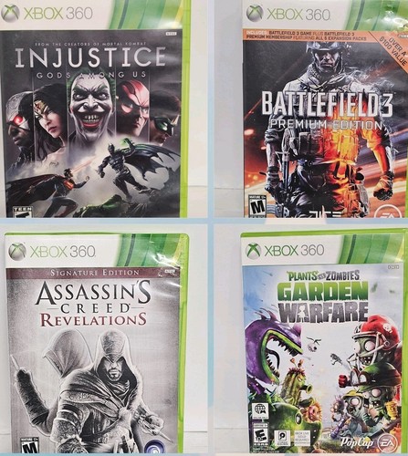 Xbox 360 Plants Vs Zombies Garden Battlefield 3 Injustice Ac Revelations TESTED