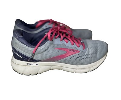 Brooks Women's Trace Running Shoes In A Gray and Pink Colorway. Size 8