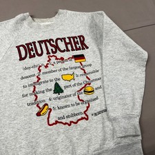 Vintage Deutscher Germany Gray Crewneck Sz Youth Large