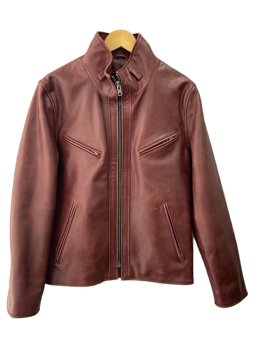 Liugoo Leather Blouson Jacket in Bordeaux Cowhide Size L Model Cw22-R-4 2246