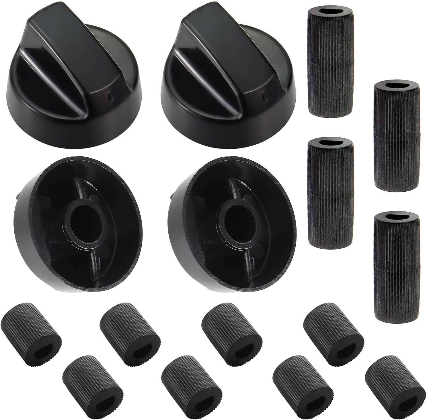 4- Pack Control Knobs Replacement with 12 Adapters for Oven, Stove, and Range -