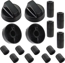 4- Pack Control Knobs Replacement with 12 Adapters for Oven, Stove, and Range -