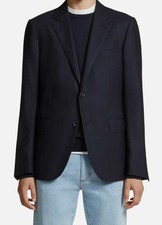 Zegna Men's Blue Wool Solid Trofeo Comfort 10-Pocket Blazer Suit Jacket Size 48