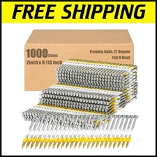 Heavy Duty 1000 Count 21 Degree Ring Shank Nails for Pressure Treated Lumber