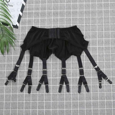 S-XXXL Damen Retro Strapsgürtel Strumpfhalter 6 Straps 12 Claws mit Metallclips